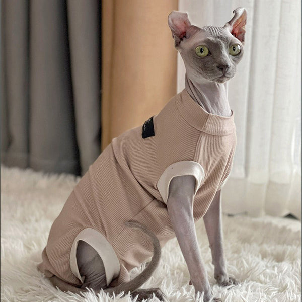 Soft Cotton Breathable Onesie Sphynx Cat Clothes