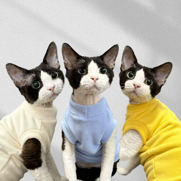 Fleece Shirts Cat Pajamas Soft Wear Warm Clothes Multicolor