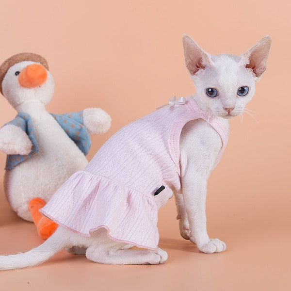 Soft Cotton Cute Cat Dress Sphynx Cat Clothes