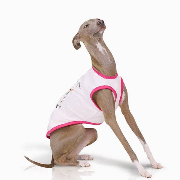 Cotton Soft Tank Top Shirt Italian Greyhound Whippet Dog Clothes