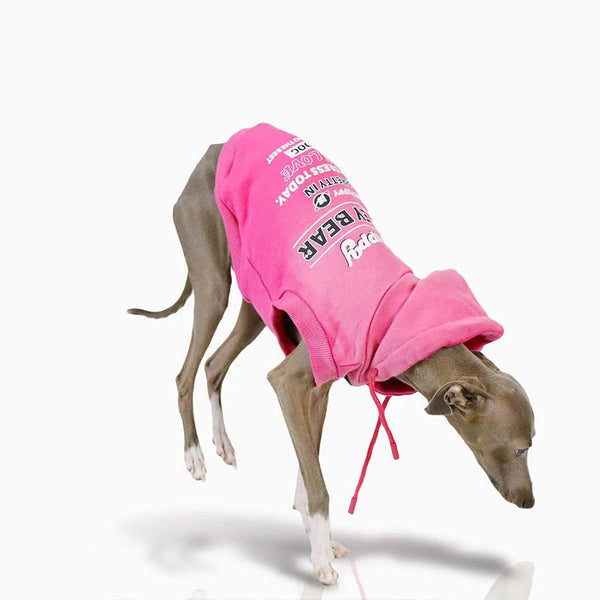 Pink Cotton Hoodie Italian Greyhound Whippet Dog Clothes