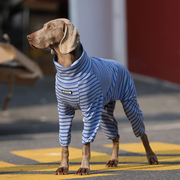 Big Dog Onesies Large Size Clothes Cotton Elastic Stripe Pajamas