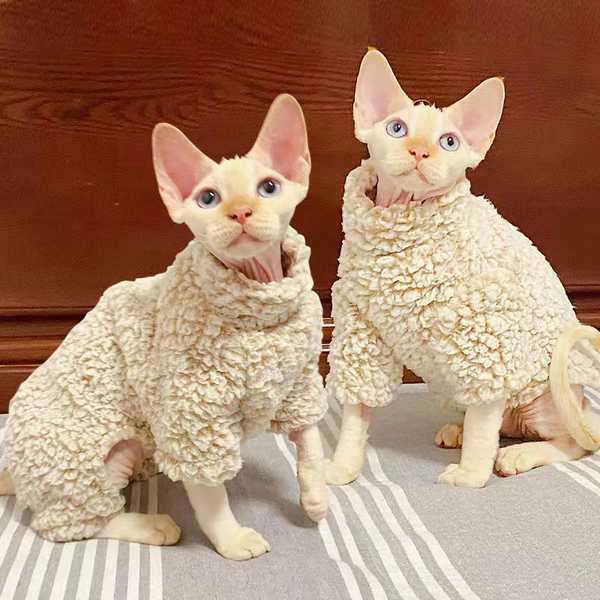 Cat Sweatshirts Sphynx Clothes Fleece Onesies Belly Warm Protect