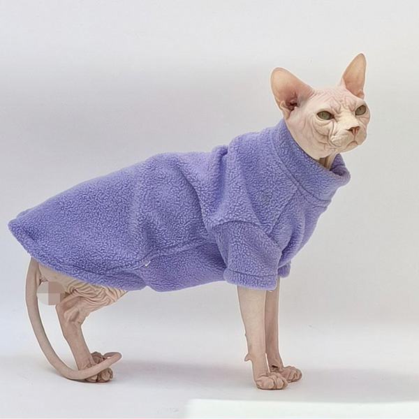 Cat Sweatshirts Sphynx Clothes Fleece Hoodie Turtleneck Warm Thick