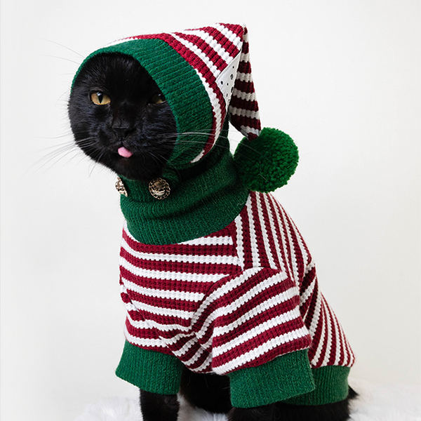 Christmas Costume Dog Sweater Cat Sweater with Hat Bom