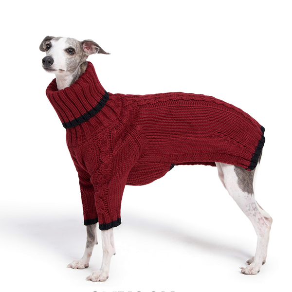 Christmas Dog Sweater Cable Knit for Italian Greyhound Whippet Clothes