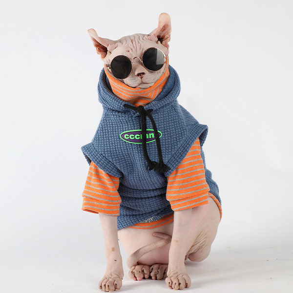 Cool Sphynx Cat Hoodie Pullover Sleeveless Top Devon Rex Clothes