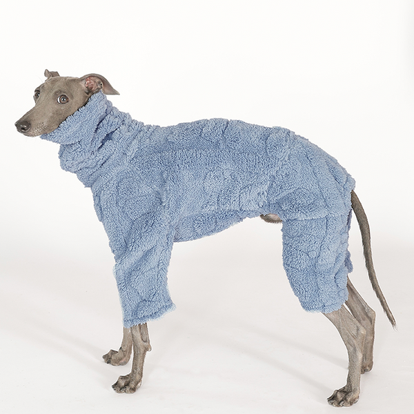 Dog Fleece Onesie Warm Winter Wear for Italian Greyhound Whippet Clothes Blue