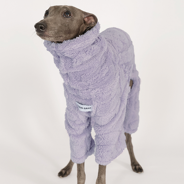 Dog Fleece Onesie Warm Winter Wear for Italian Greyhound Whippet Clothes Purple