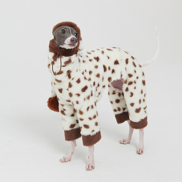 Dog Onesies Fleece Italian Greyhound Clothes Turtleneck Faux Fur Brown