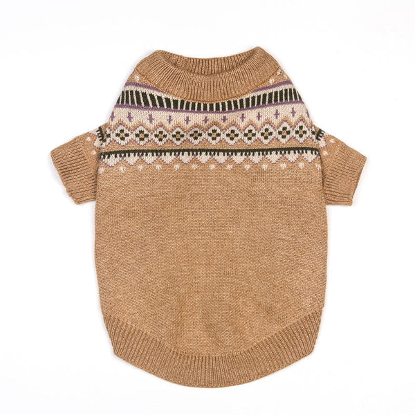 Dog Sweater Beige Warm Small Medium Knit Dog Clothes