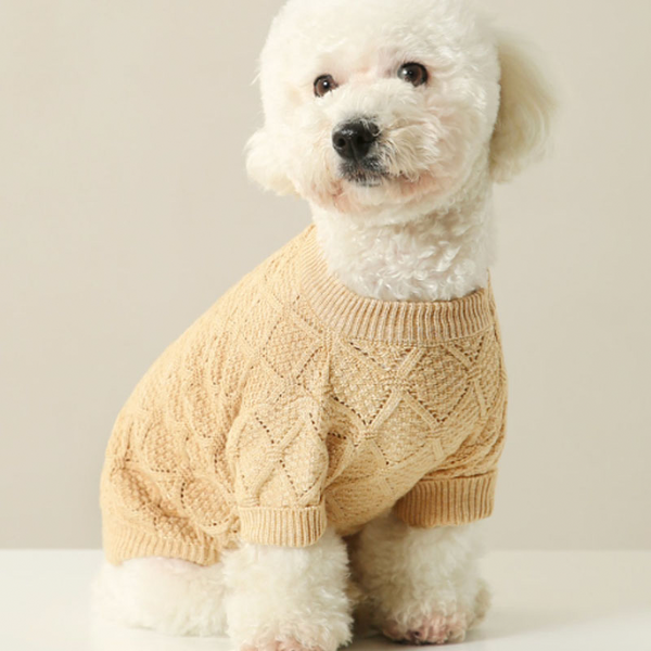 Dog Sweater Cable Knitwear Warm Pet Clothes for Winter