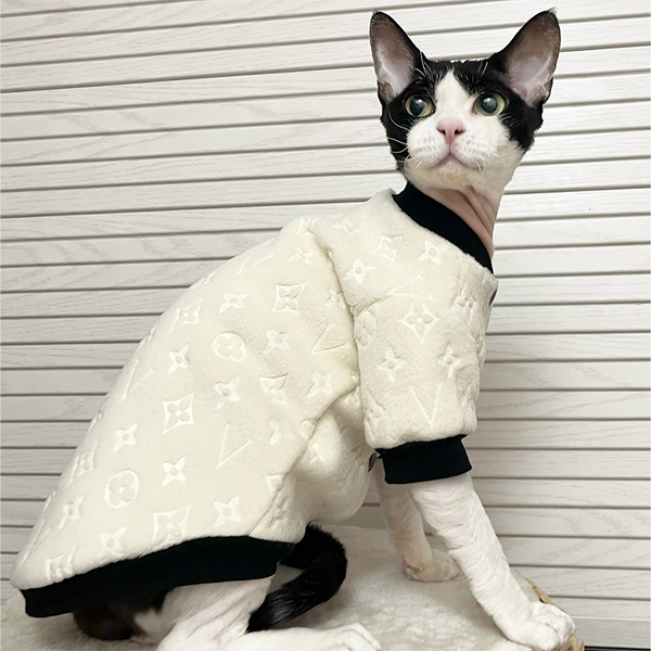 Faux Fur Cat Coat Button Jacket Winter Warm Sphynx Clothes