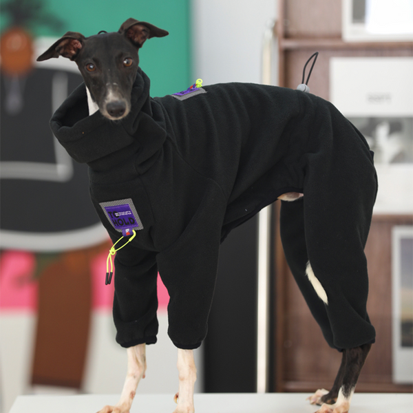 Fleece Onesies 4Legs Italian Greyhound Whippet Dog Clothes Black