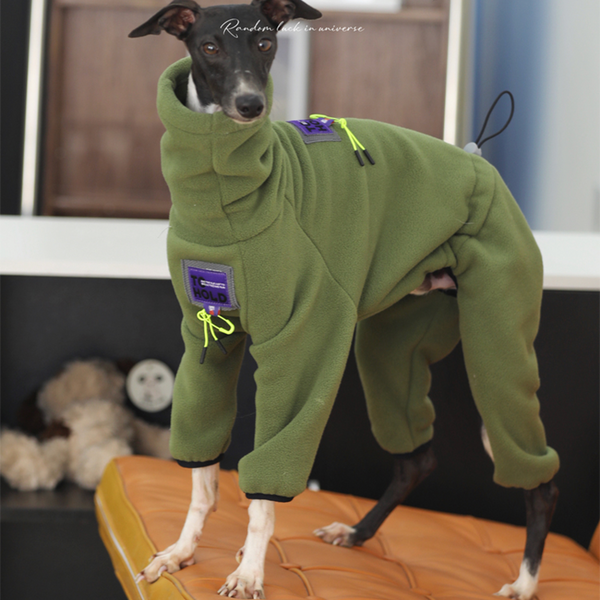 Fleece Onesies 4Legs Italian Greyhound Whippet Dog Clothes Green