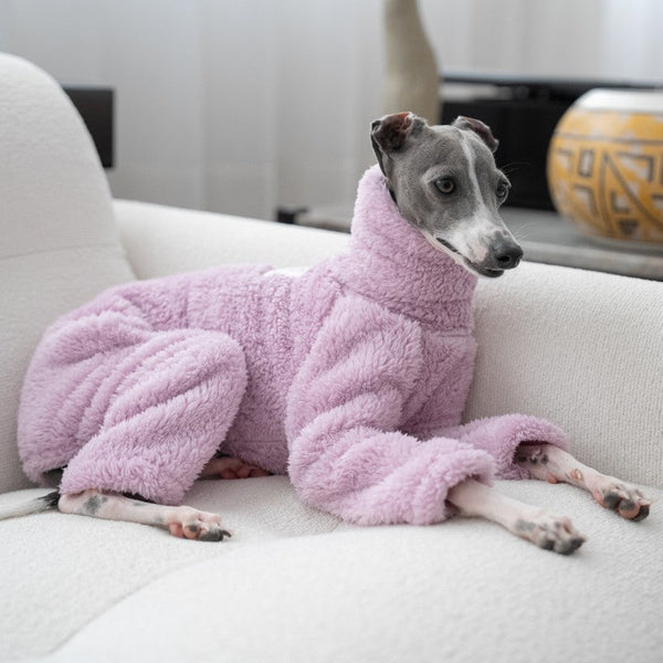 Italian Greyhound Onesies Double Fleece Thick Whippet Dog Clothing Purple