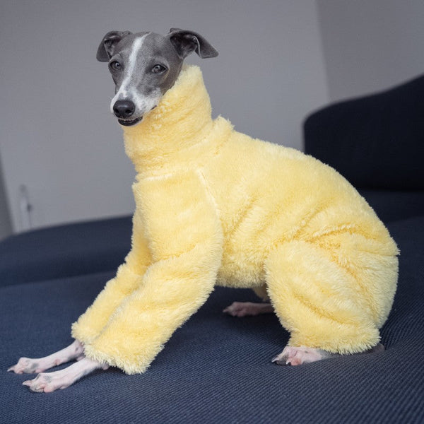 Italian Greyhound Onesies Double Fleece Thick Whippet Dog Clothing Yellow