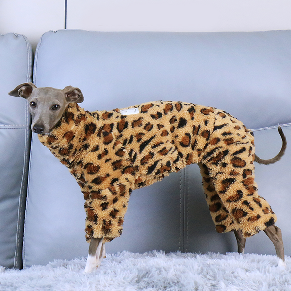 Leopard Print Fleece Onesies Italian Greyhound Whippet Dog Clothes