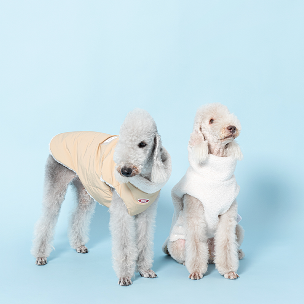 Reversible Padded Dog Jacket Fleece Clothes Bedlington