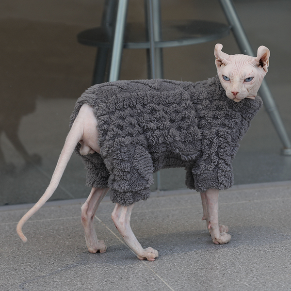 Sphynx Cat Clothes 4Legs Onesies Fleece Warm