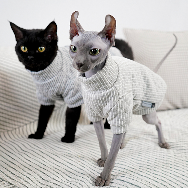 Sphynx Cat Clothes Cotton Pullover Hoodie High Collar Devon Rex Clothes