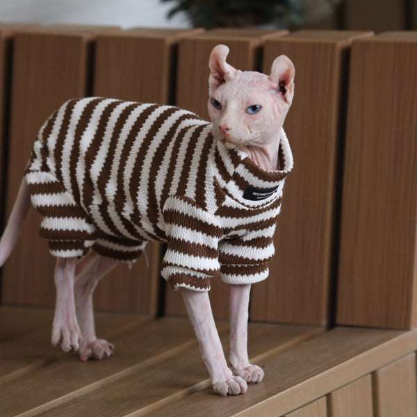 Stripe Onesies Sphynx Cat Clothes Cotton Shirts