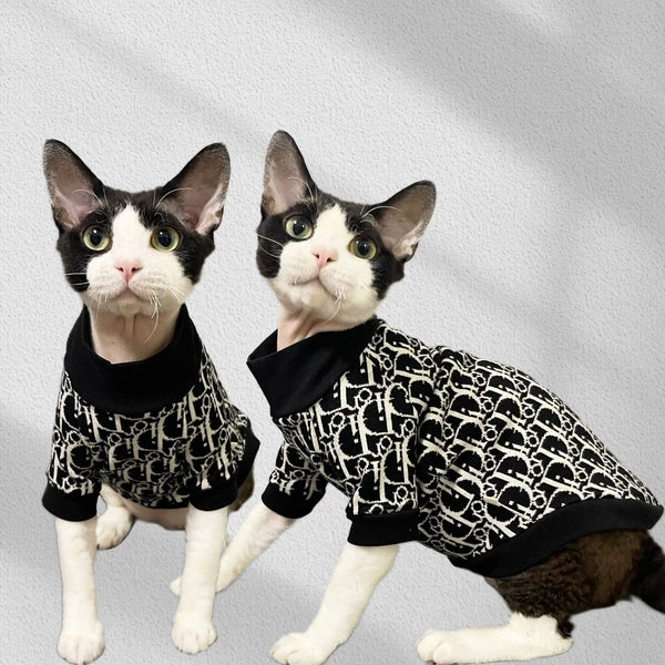 Turtleneck Cat Sweater Knit Wear Warm Clothes