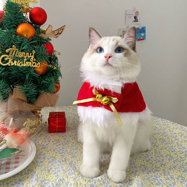 Cat Cape Christmas Plush Cat Clothes