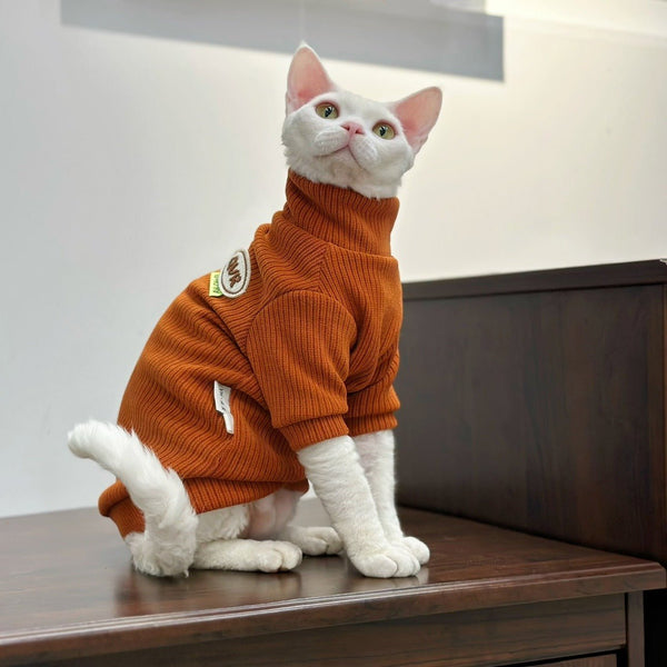 Chenille Fleece Sweater Sphynx Cat Clothes