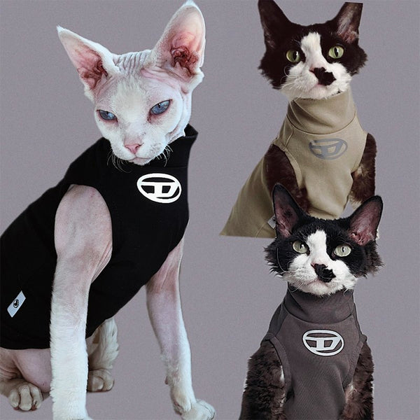 Cotton T-shirts Shirts Vest Tee Sphynx Cat Clothes