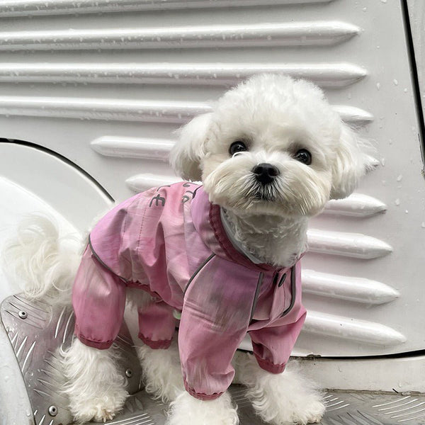 Dazzling Waterproof 4Legs Cover Raincoats Outdoor Dog Clothes