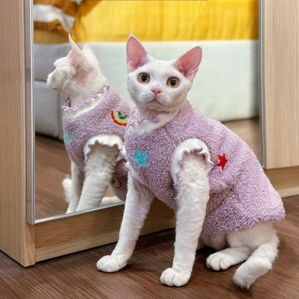 Double Layer Polar Fleece Shirts Sphynx Cat Clothes