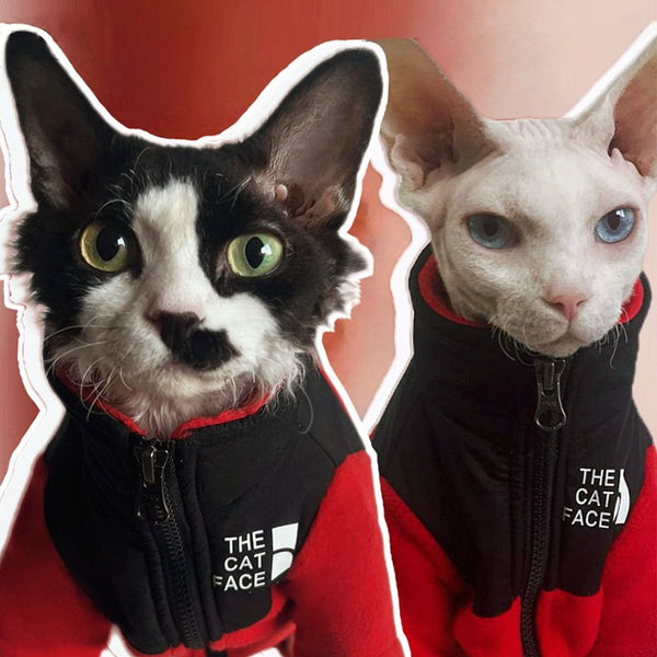 Fleece Zip Jacket Coat Sphynx Cat Clothes