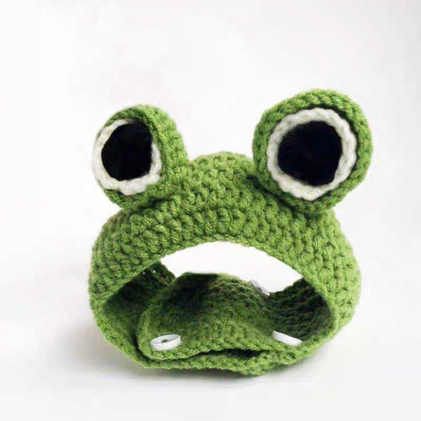 Knitted Frog Shaped Dog & Cat Knit Hat