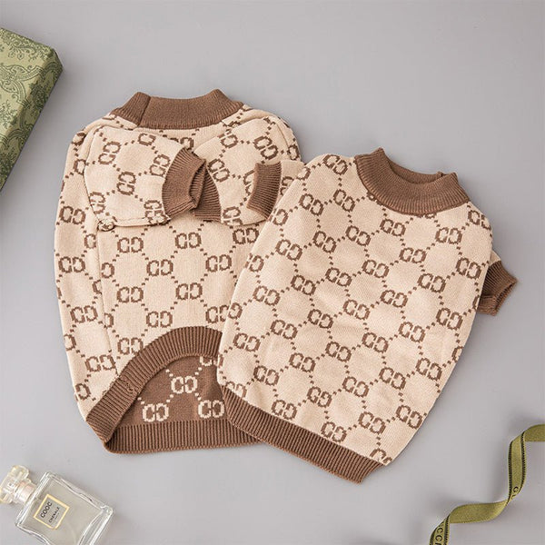 Luxury Designer Style Knit Sweater Dog Clothes