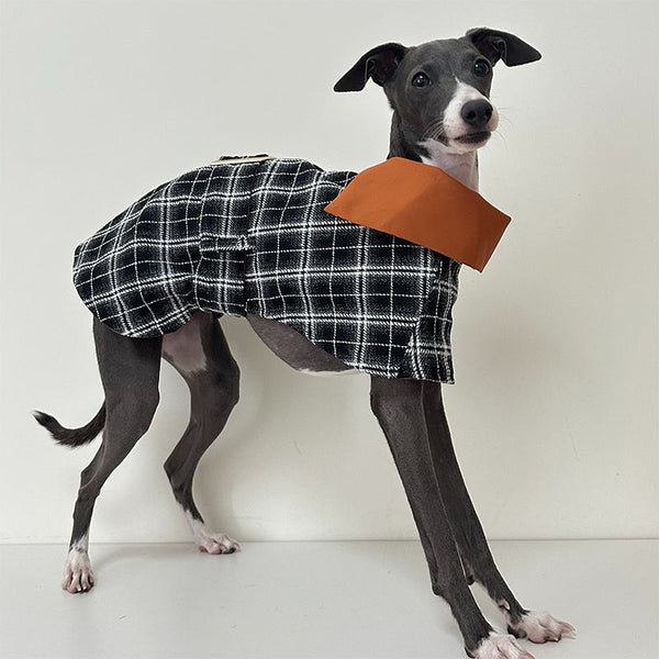 Plaid Wind Coat Cloak for Italian Greyhound Whippet