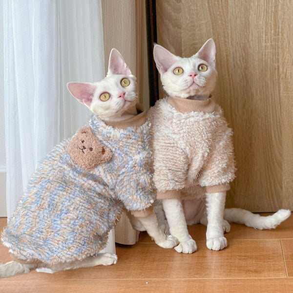 Plush Fleece Shirts Sphynx Cat Clothes