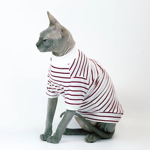 Pullover Stripe T-shirt Sphynx Cat Clothes