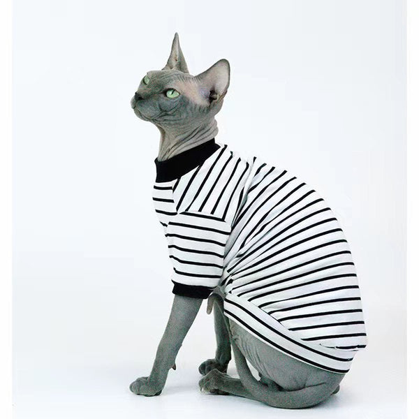 Pullover Stripes T-shirt Sphynx Cat Clothes