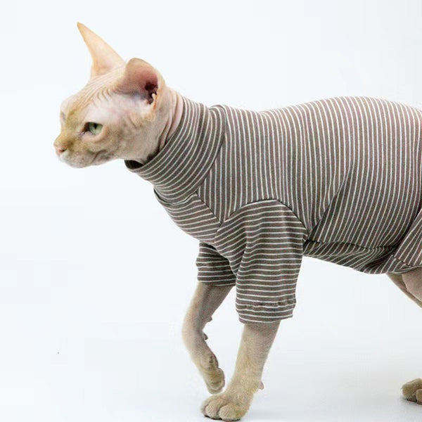 Pullover T-shirt  Stripe Sphynx Cat Clothes