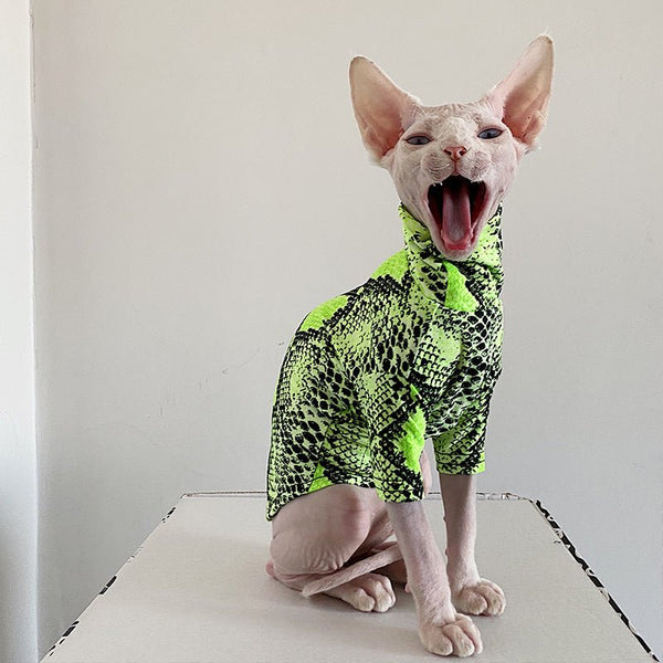 Snake Print T-shirt Sphynx Cat Clothes