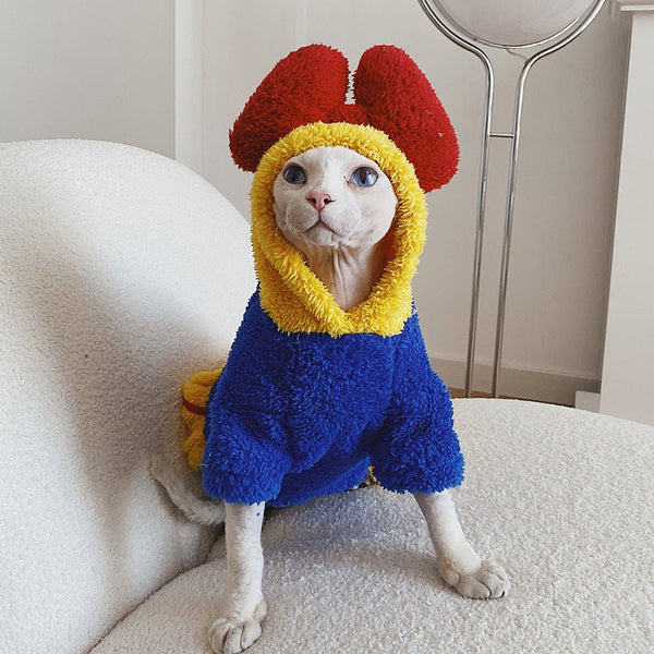 Snow White Dress Hoodie Sphynx Cat Clothes