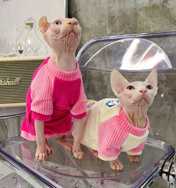 Sphynx Cat Clothes Flannel Fleece Shirts