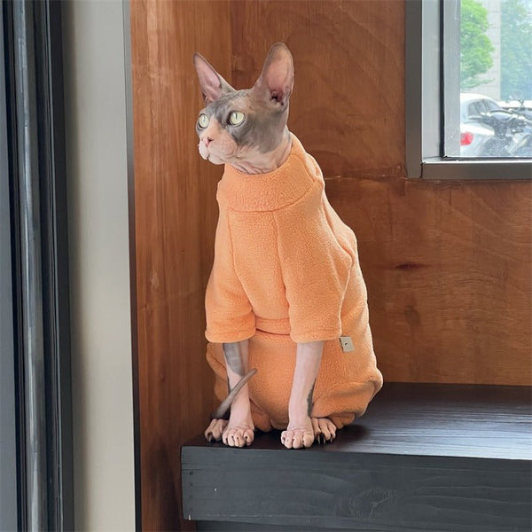 Sphynx Cat Clothes Fleece Onesie