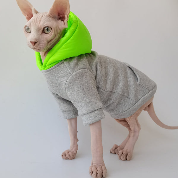 Sphynx Cat Clothes Hoodie Plush Lining