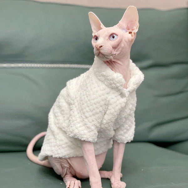 Sphynx Cat Clothes Plush Faux Fur Coat