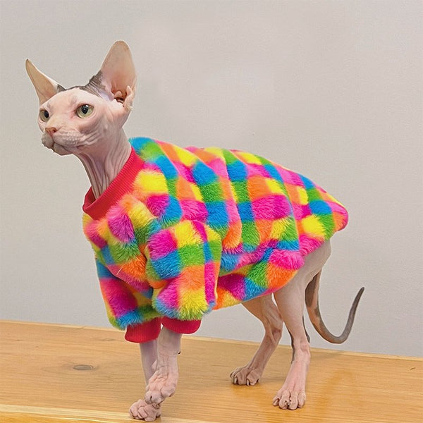 Sphynx Cat Clothes Polar Fleece Turtleneck Shirts