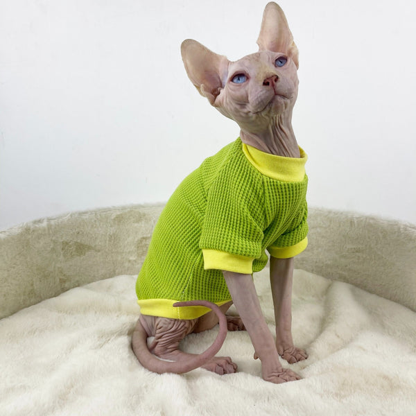 Sphynx Cat Clothes Waffle Shirts