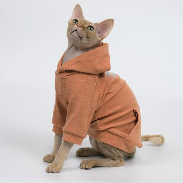 Stretch Fleece Soft Hoodie Sphynx Cat Clothes