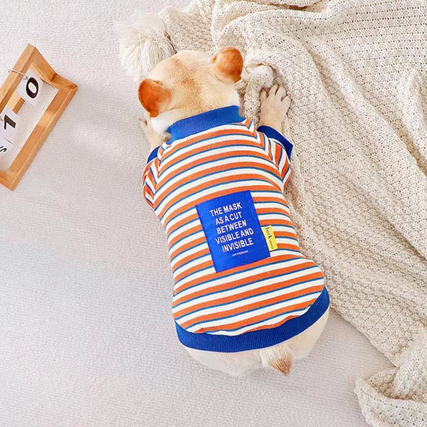 Stripe Shirt Sweatshirt Bulldog Dog Clothes